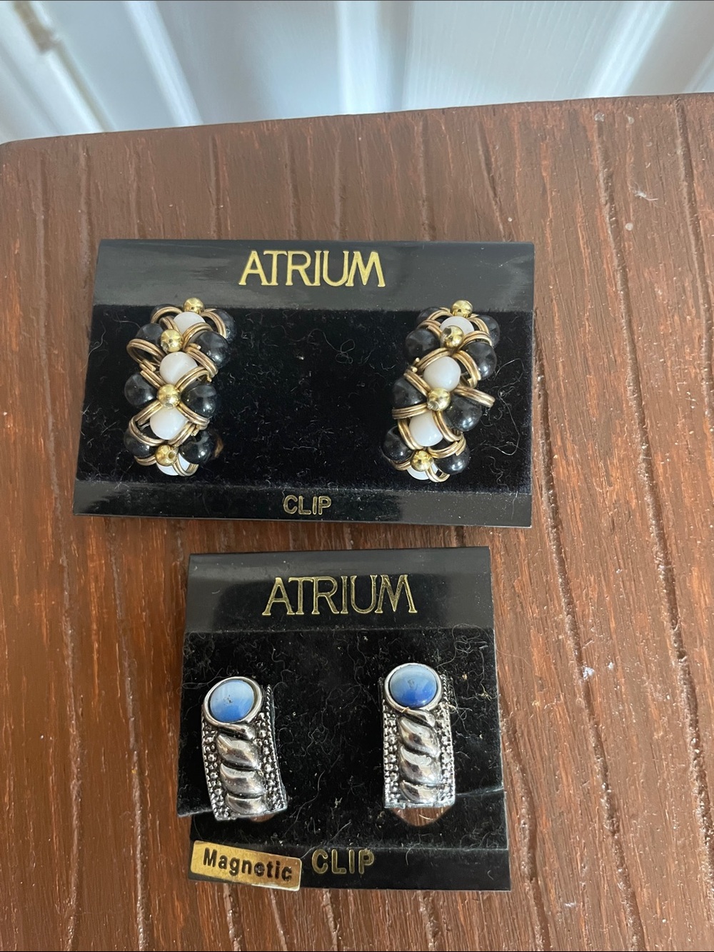 Vintage Atrium clip on earring NWT both pairs one price